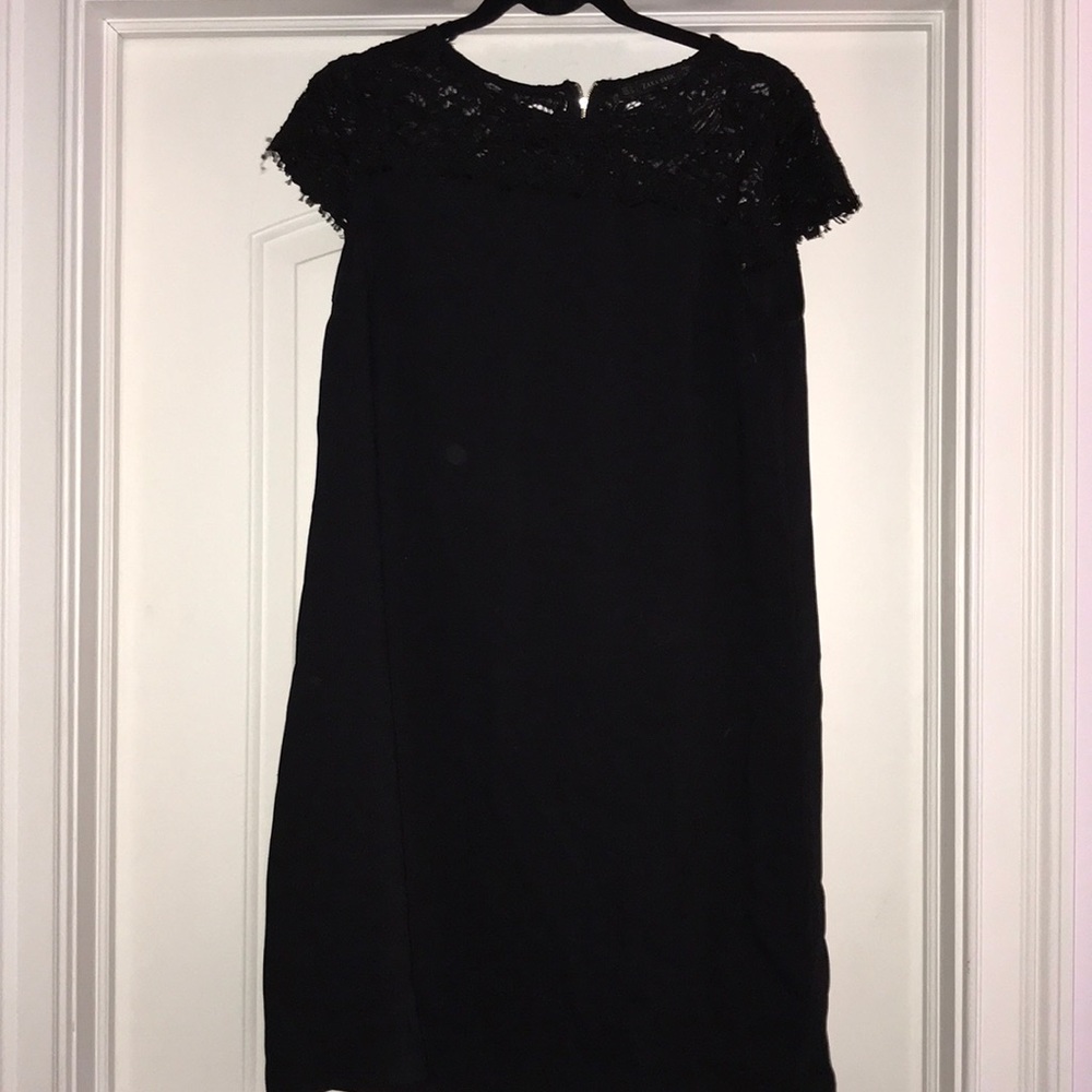 Zara Black and Lace Shift Dress